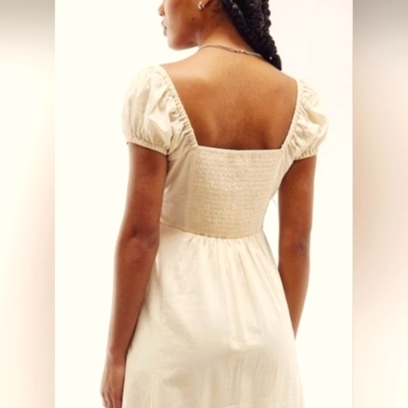 💕HP💕Urban Outfitters Carmen Bohemia Button Front Dress ~NWT ~ Cream ~ Small - Picture 5 of 7